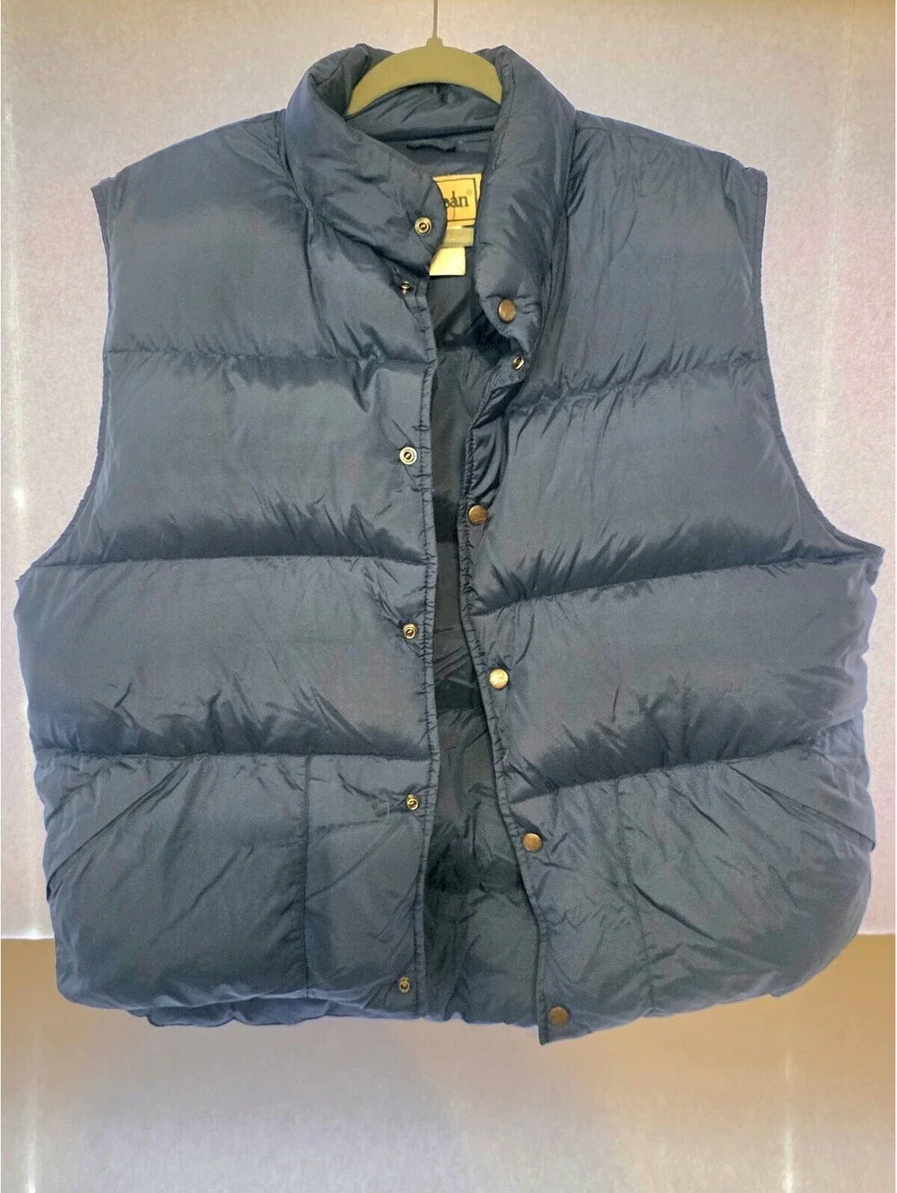 L.L.Bean Vintage 1980s Men's XXL Navy Blue Button Up Goose Down Vest